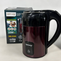 Электрический чайник Rainberg, 2200Вт, 1.8л, мощный чайник из нержавеющей стали RB-2300 красный