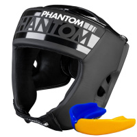 Боксерський шолом Phantom APEX Open Face Head Protection Black (капа в подарунок)