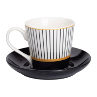 Фарфоровая чашка с черным блюдцем 200 мл RX-N24708WP