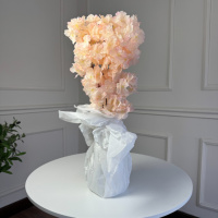 Ветка сакуры, 55 см, 5 веток (2шт/уп). Цвет: персиковый