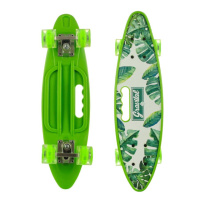 Скейт Пенниборд (Penny Board) со светящимися колесами и ручкой «Лес» As-green