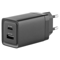 Мережевий зарядний пристрій Glasscove 45W GaN USB+Type C Black (TC-090CA)
