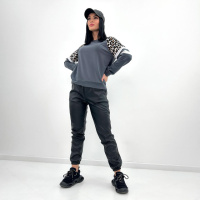 Штани-джогери з екошкіри «Bennett» оптом | Батал | Розпродаж моделі Чорний, 50-52