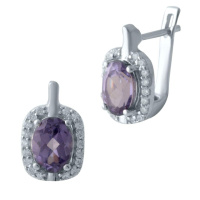 Срібні сережки SilverBreeze з александритом 4.058ct (2029083)