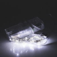 Гирлянды 30LED, 1 режим, 3 метра, прозрачная изоляция, питание от 2*АА, White, BOX