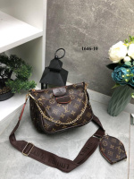 Коричневі літери/кор.лейбл/коричневий ремінь — комплект 3 в 1, молодіжний, стильний та зручний, ТОП (1646-10)