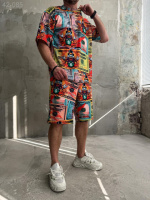 Комплект футболка шорти чоловічий стильний яскравий  - 42-085