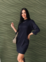 Тепла сукня з двосторонньої ангори «Debra» оптом | Норма Темно-синій, 46-48