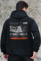 Утеплене зіп худі на флісі зіпер з принтом Streetwear Without Kane Black