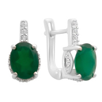 Серебряные серьги CatalogSilver с натуральным агатом 3.554ct (2171041)