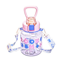 Пляшка для води дитяча Gucgres 650 мл з ремінцем, рожевий