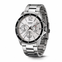 Чоловічий годинник Casio MTP-1374D-7A — класична модель зі сріблястим циферблатом та металевим браслетом