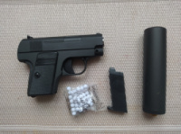 Пистолет Игрушечный страйкбольный Galaxy G.9A Colt 25 mini с глушителем