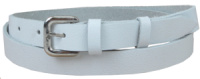 Женский кожаный ремень Skipper, Украина, белый 2 см