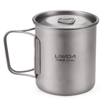Туристичний титановий кухоль Lixada titanium 450 мл. Туристичний посуд із титану.