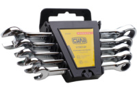 Набор рожково-накидных ключей Сила - 5 шт. (10-17 мм) с трещоткой 1 шт.