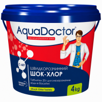 AquaDoctor C60T-4 швидкий шоковий хлор для басейну 200 таблеток по 20 г (4 кг)