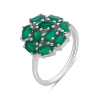 Серебряное кольцо CatalogSilver с натуральным агатом 1.937ct, вес изделия 2,94 гр (2196174) 18.5 размер