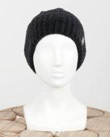 Жіноча зимова чорна шапка