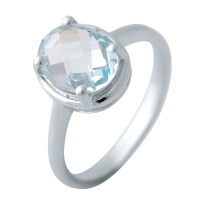 Серебряное кольцо CatalogSilver с натуральным топазом 2.76ct, вес изделия 3,41 гр (2042525) 18.5 размер