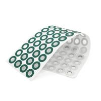 Изоляционная бумага в кольце для аккумуляторов 21700, высокая термостойкость, клеевая основа, Green ( 60шт в ленте, цена за ленту)