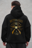 Оверсай худі толстовка на флісі з капюшоном та принтом Without Gryffindor Black