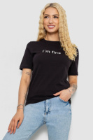 Футболка жіноча з принтом, колір чорний, 241R1833