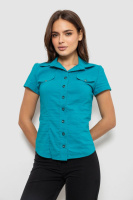 Сорочка жіноча однотонна, колір бірюзовий, 230R068-1