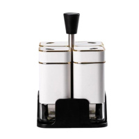 Набор для специй на подставке 4 предмета 10х10х17 см емкости для приправ 120 мл Белый HP-1312