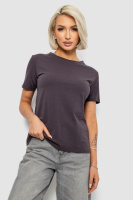 Футболка жіноча однотонна, колір темно-сірий, 204R3333