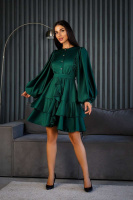 Коктейльна Сукня Бохо Волани 24085 Зелена