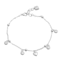 Серебряный браслет CatalogSilver с фианитами, вес изделия 3,77 гр (2145806) 1720 размер