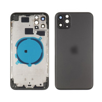 Корпус для Apple iPhone 11 Pro Max Space Gray (тёмно-серый) с задним стеклом, рамкой и стеклом камеры