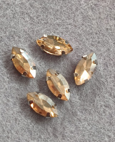 Страз(стекло) в оправе/ 5×10мм/ шампань/ 5 шт