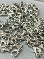 Замок -лобстер. Размер - 12 мм. Цвет - сталь. Упаковка - 5 шт