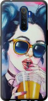 Чохол на телефон Realme (Всі моделі) TPU чорний Глянсовий Art Girl з окулярами