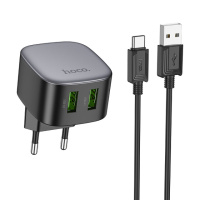 Мережевий Зарядний Пристрій Hoco CS34A 2USB QC 18W+USB to Type-C