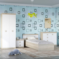 Спальня Детская Эверест Соната Комплект 7 (модульная - 4 элемента) дуб сонома + белый (DTM-2591)