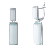 Серебряные серьги CatalogSilver с кошачьим глазом (2016083)