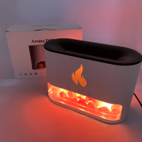 Лампа увлажнитель воздуха Docsal Flame 3 в 1 с соляными камнями, Портативный увлажнитель лампа белая