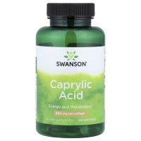 Каприлова кислота, 600 мг, Caprylic Acid, Swanson, 60 гелевих капсул