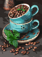 Картина за номерами - Ароматні кавові зерна  Идейка 30х40 см (KHO5636)
