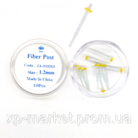 Штифти скловолоконні з рифленням і маркуванням, #1.2 (жовті), 10 шт