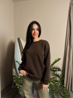 Базовий однотонний світшот «Stand» оптом | Норма і батал Шоколадний, 46-48