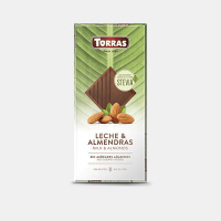 Шоколад TORRAS молочный с миндалём Stevia, 125 г