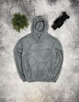 М'який чоловічий махровий худі сірого кольору