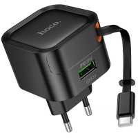 МЗП Hoco C154A Changer With Retractable Cable Type-C PD20W+QC3.0 (1USB-C)