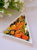 Пайетки со смещённым отверстием / 10 мм / 5 грам / зелёный хамелеон