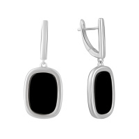 Серебряные серьги CatalogSilver с натуральным ониксом 6.141ct (2129257)