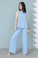 Літній костюм зі штанами палаццо «Stellar» оптом | Норма і батал | Розпродаж моделі Блакитний, 42-44